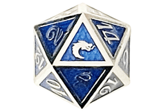 Old School: DnD RPG Metal D20: Dragon Scale - Blue MTL6220